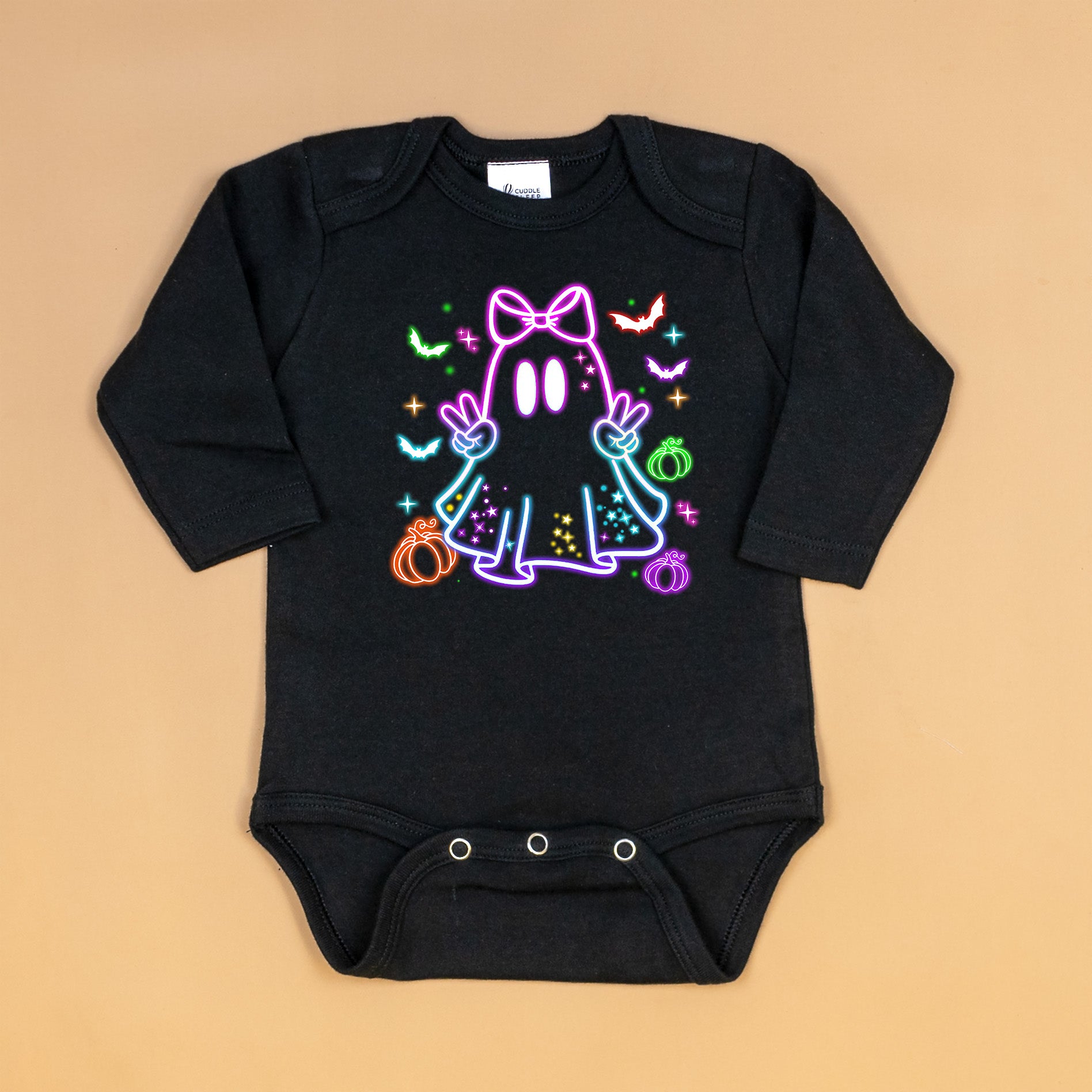 Girl Neon Ghost | Black Bodysuit