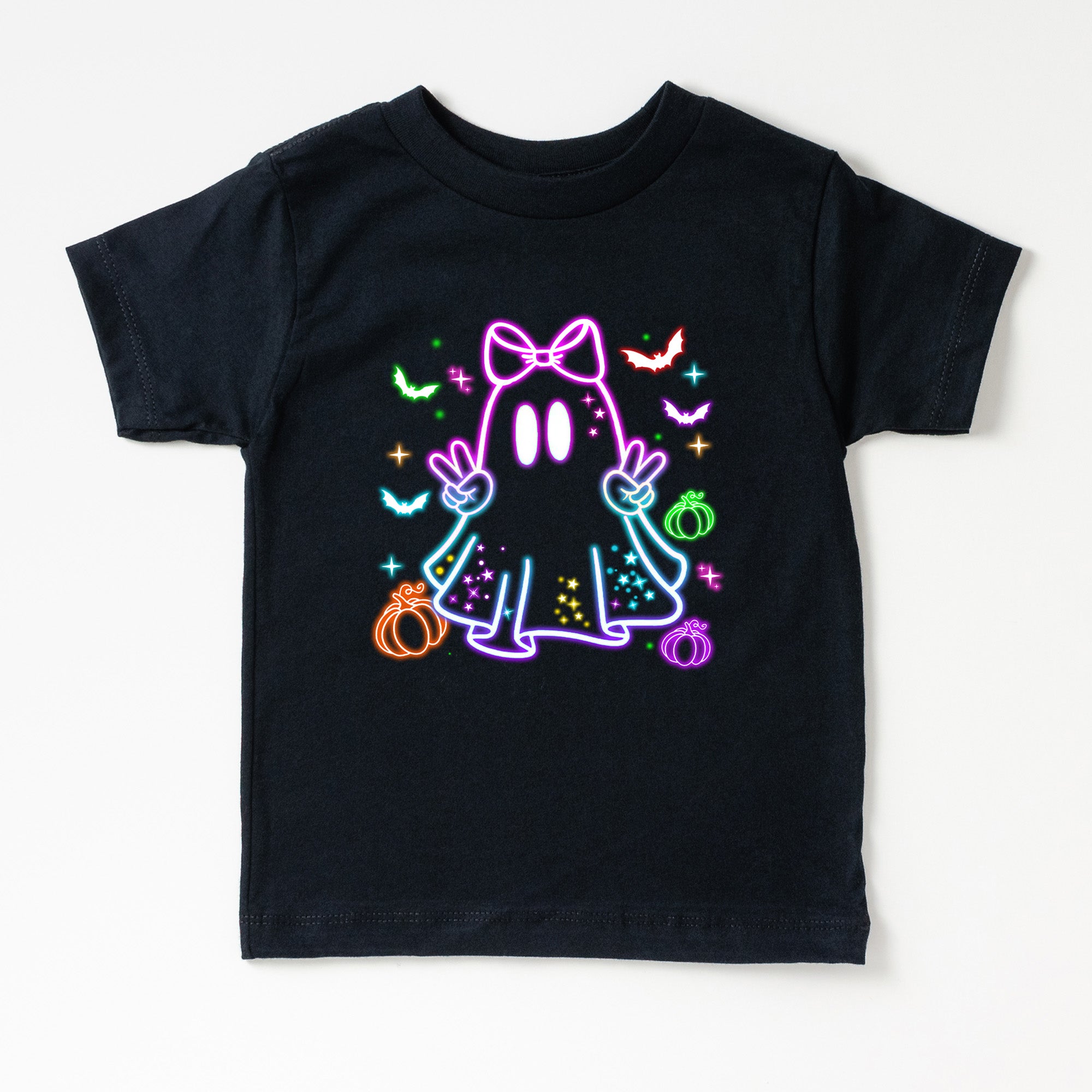 Girl Neon Ghost | Black Tshirt