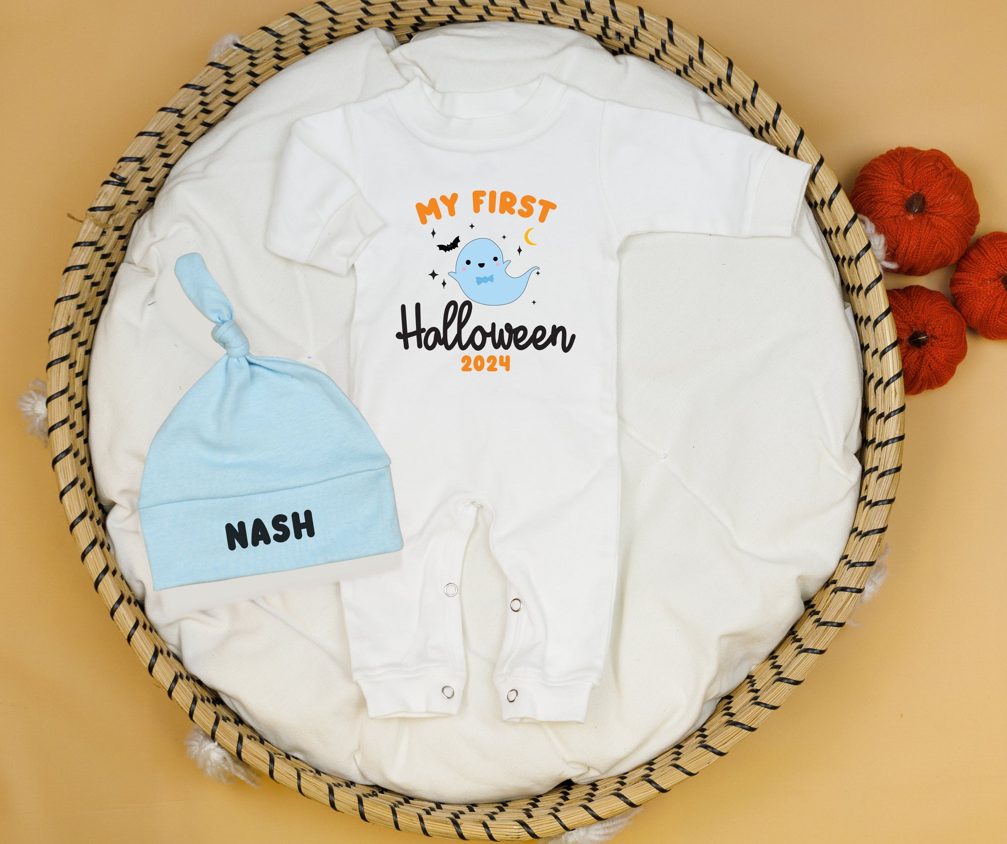 Cuddle Sleep Dream Boy Ghost 1st Halloween | White Long Romper