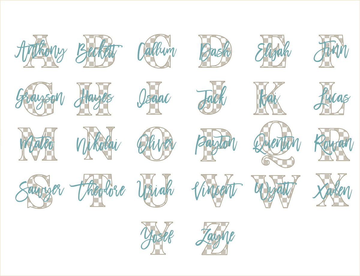 Cuddle Sleep Dream Bundles Checkerboard Initial Romper &amp; Hat | White &amp; Robin&#39;s Egg