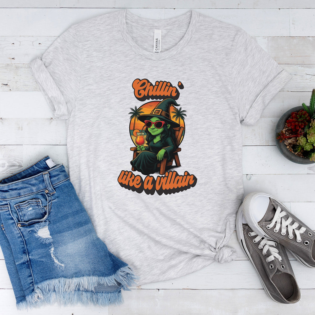 Printify T-Shirt Ash / XS Chillin&#39; Like a Villain Tee