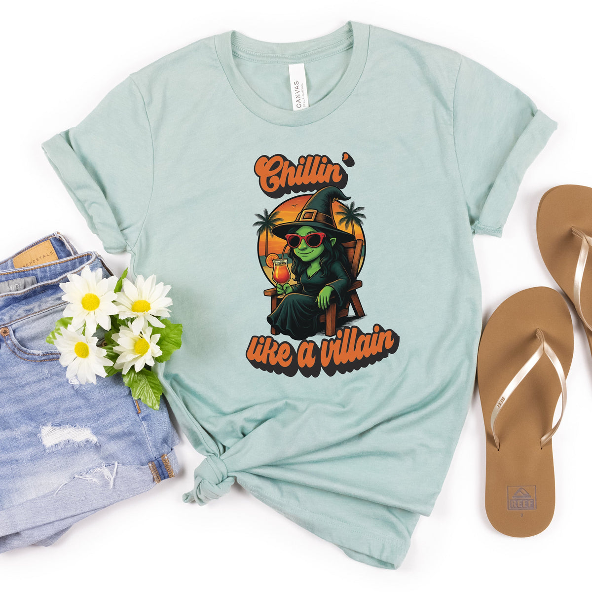 Printify T-Shirt Heather Dusty Blue / XS Chillin&#39; Like a Villain Tee