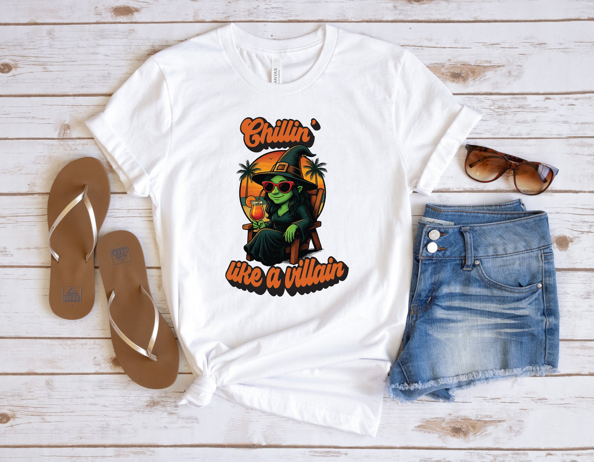 Printify T-Shirt White / XS Chillin&#39; Like a Villain Tee