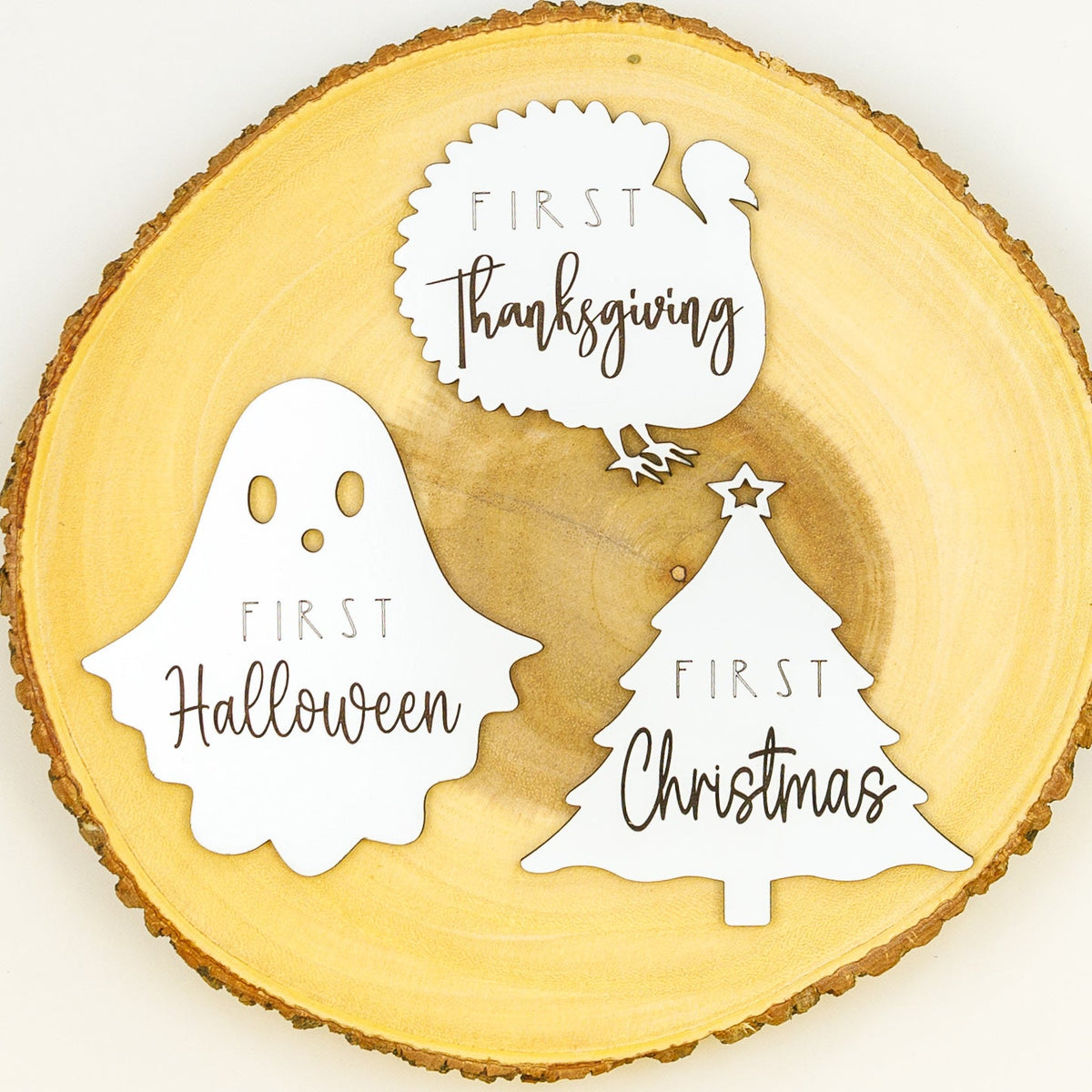 Claire and Bella gift First Christmas Milestone Sign | Christmas Tree