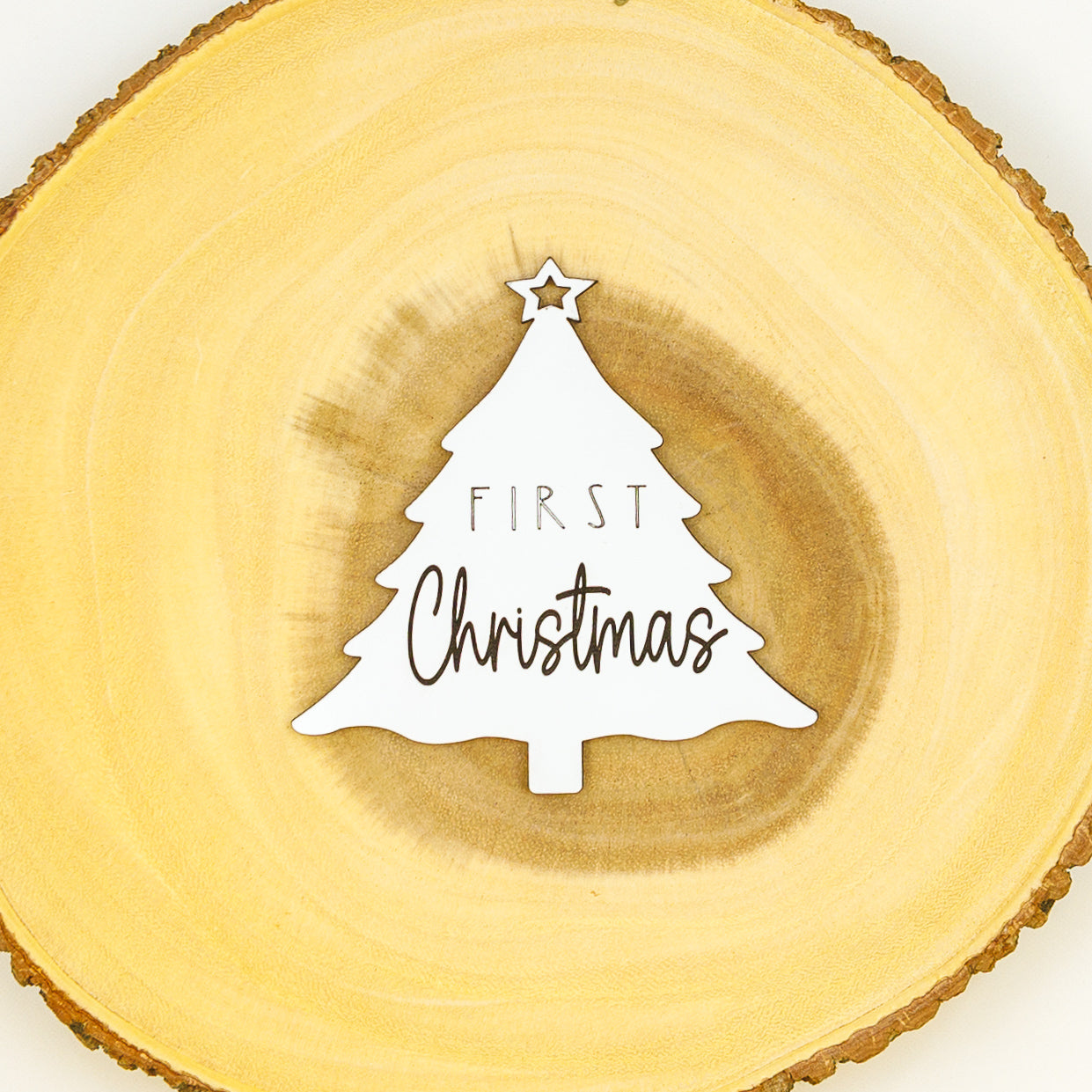 Claire and Bella gift First Christmas Milestone Sign | Christmas Tree