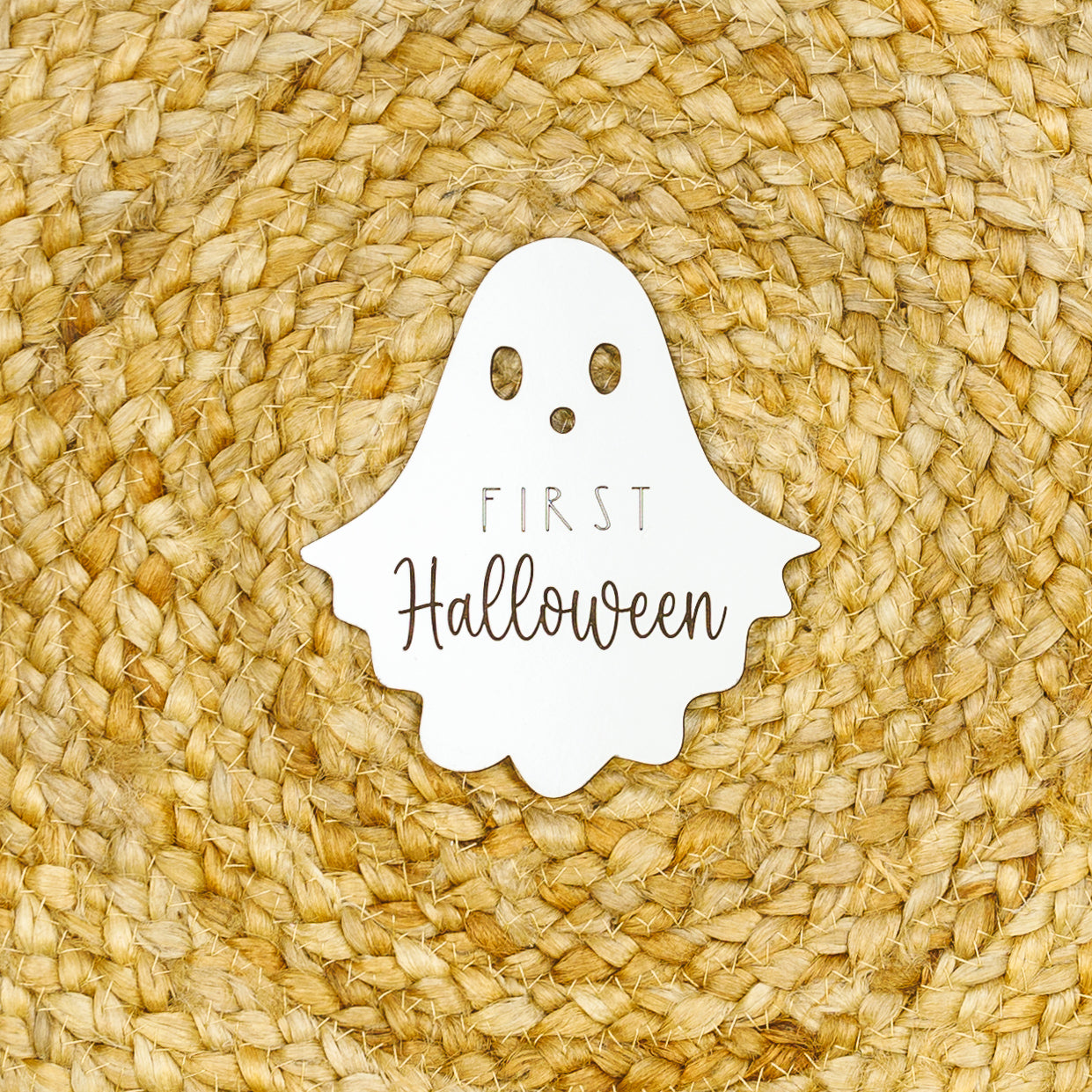 Claire and Bella gift First Halloween Milestone Sign | Ghost