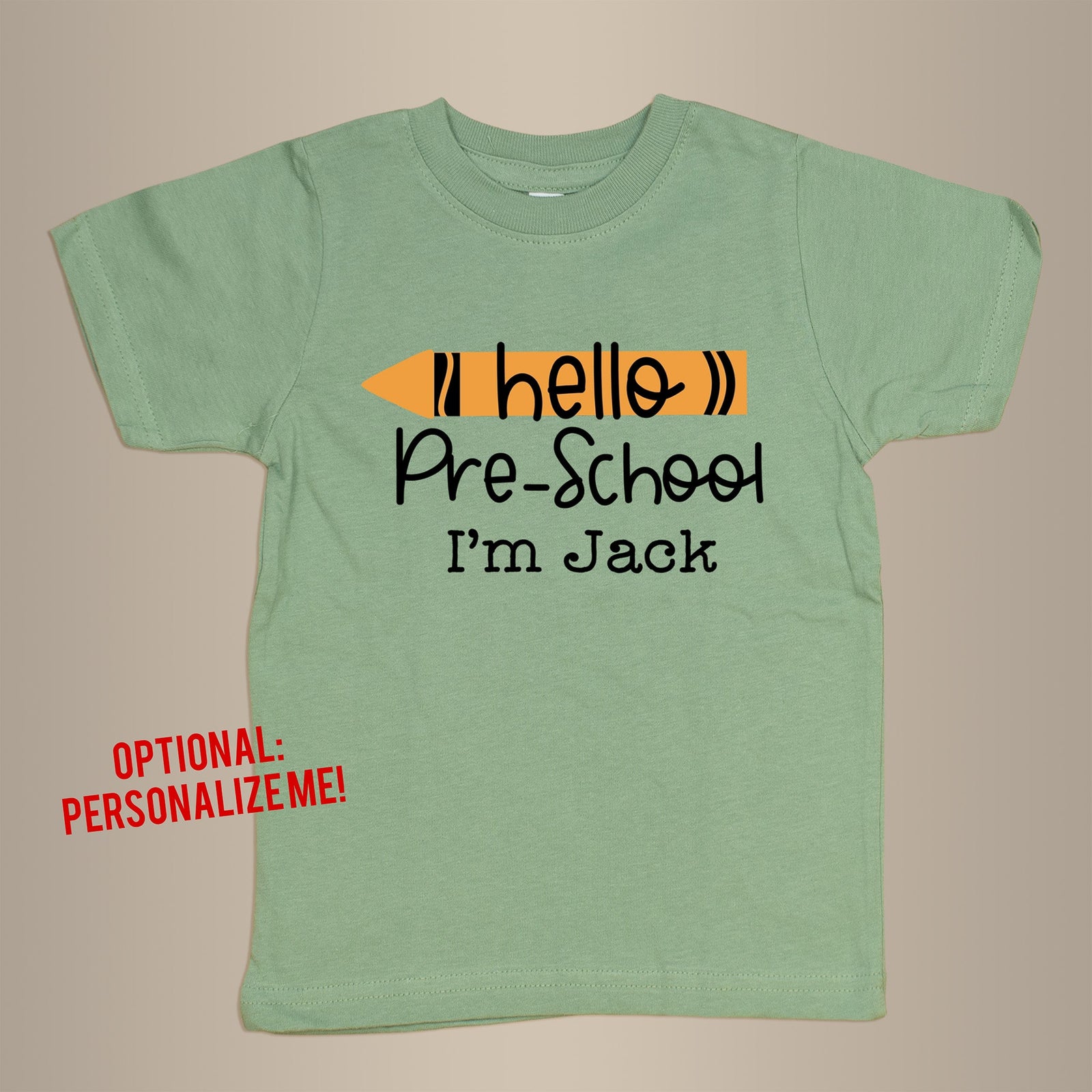 Cuddle Sleep Dream Graphic Tee Crayon Hello School Year | Sage Green Tshirt