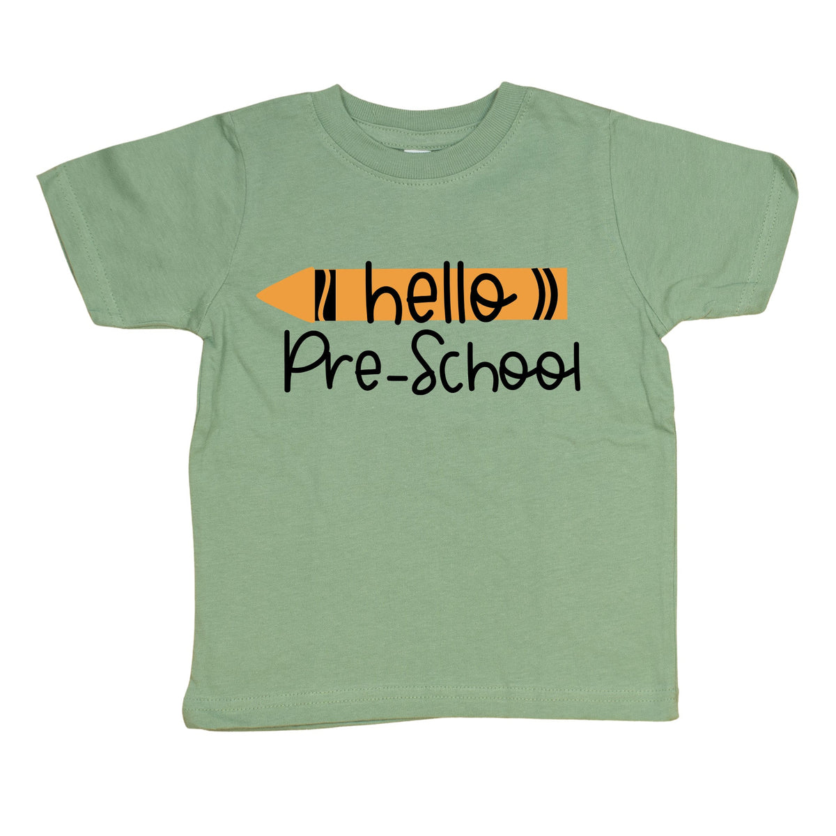 Cuddle Sleep Dream Graphic Tee Preschool / 3t Short Sleeve Crayon Hello School Year | Sage Green Tshirt