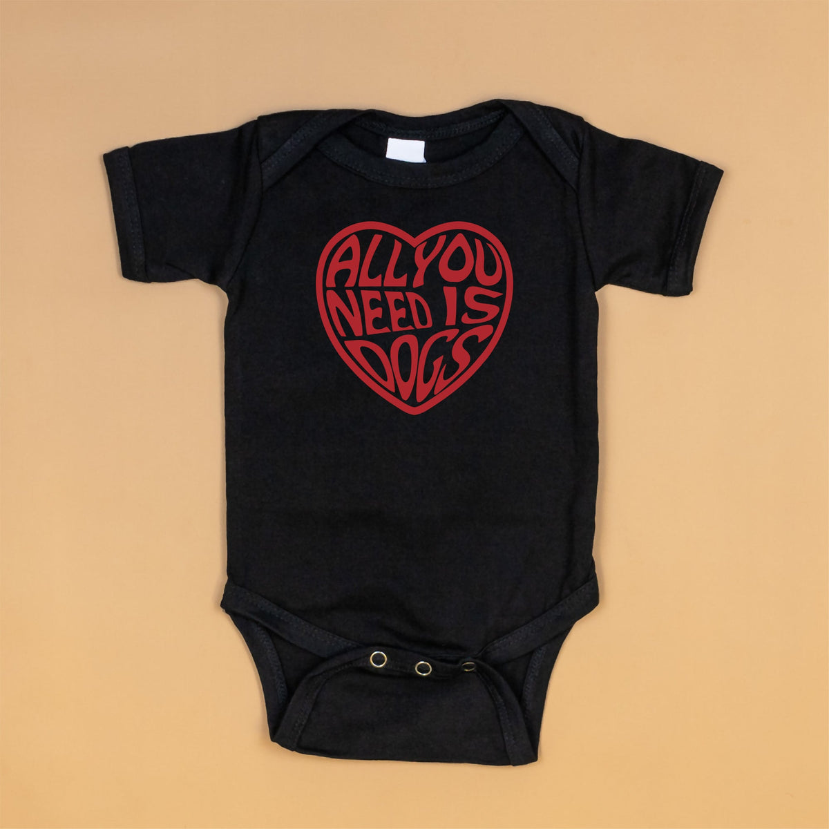 Cuddle Sleep Dream All You Need is Dogs | Black Bodysuit