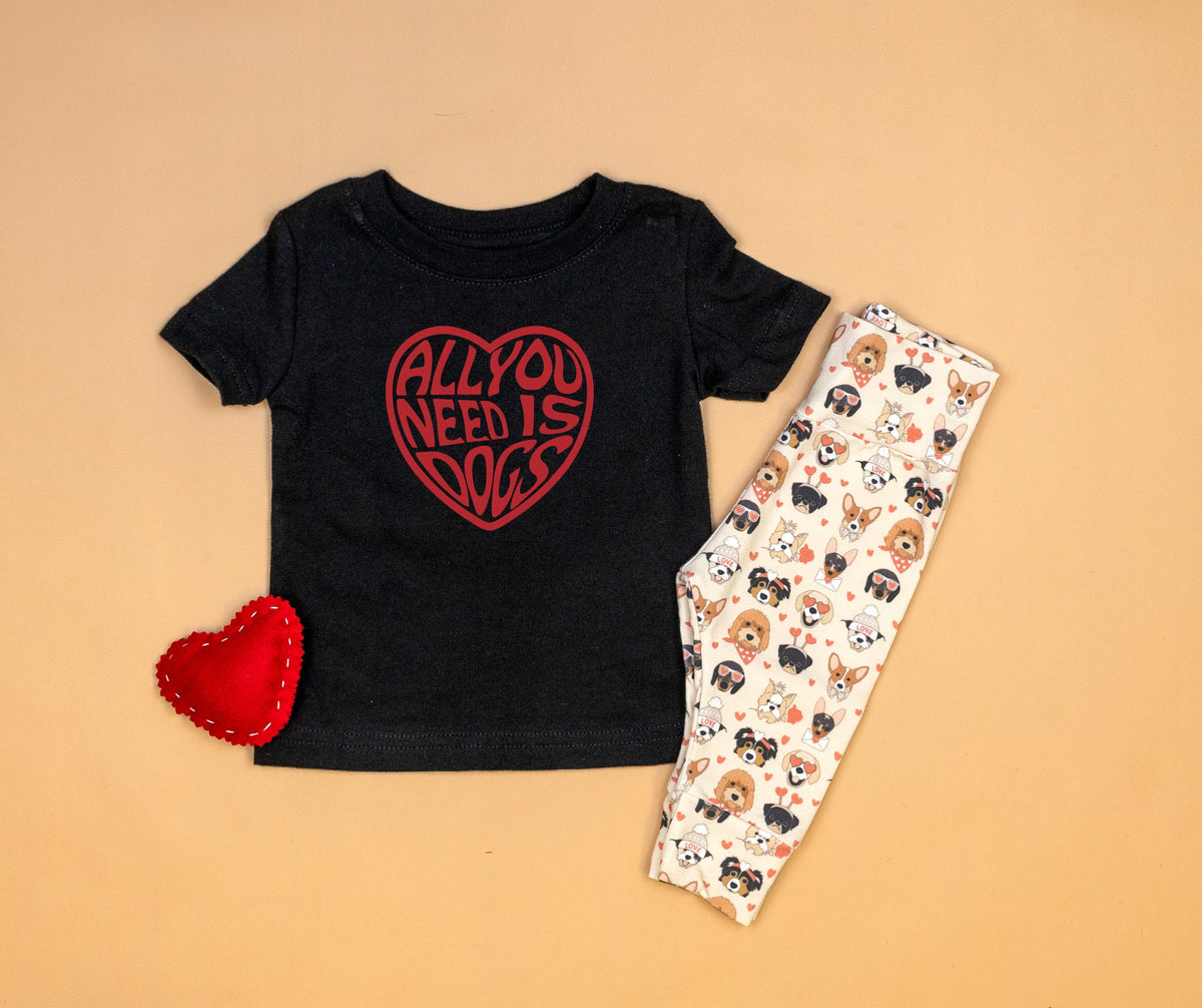 Cuddle Sleep Dream All You Need is Dogs | Black Tee