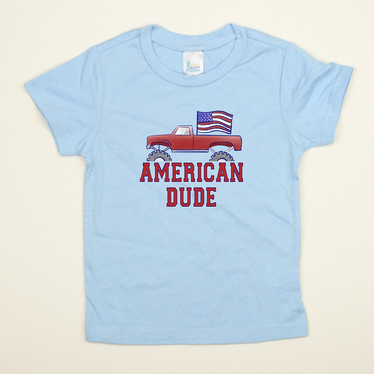 Cuddle Sleep Dream American Dude | Light Blue Tee