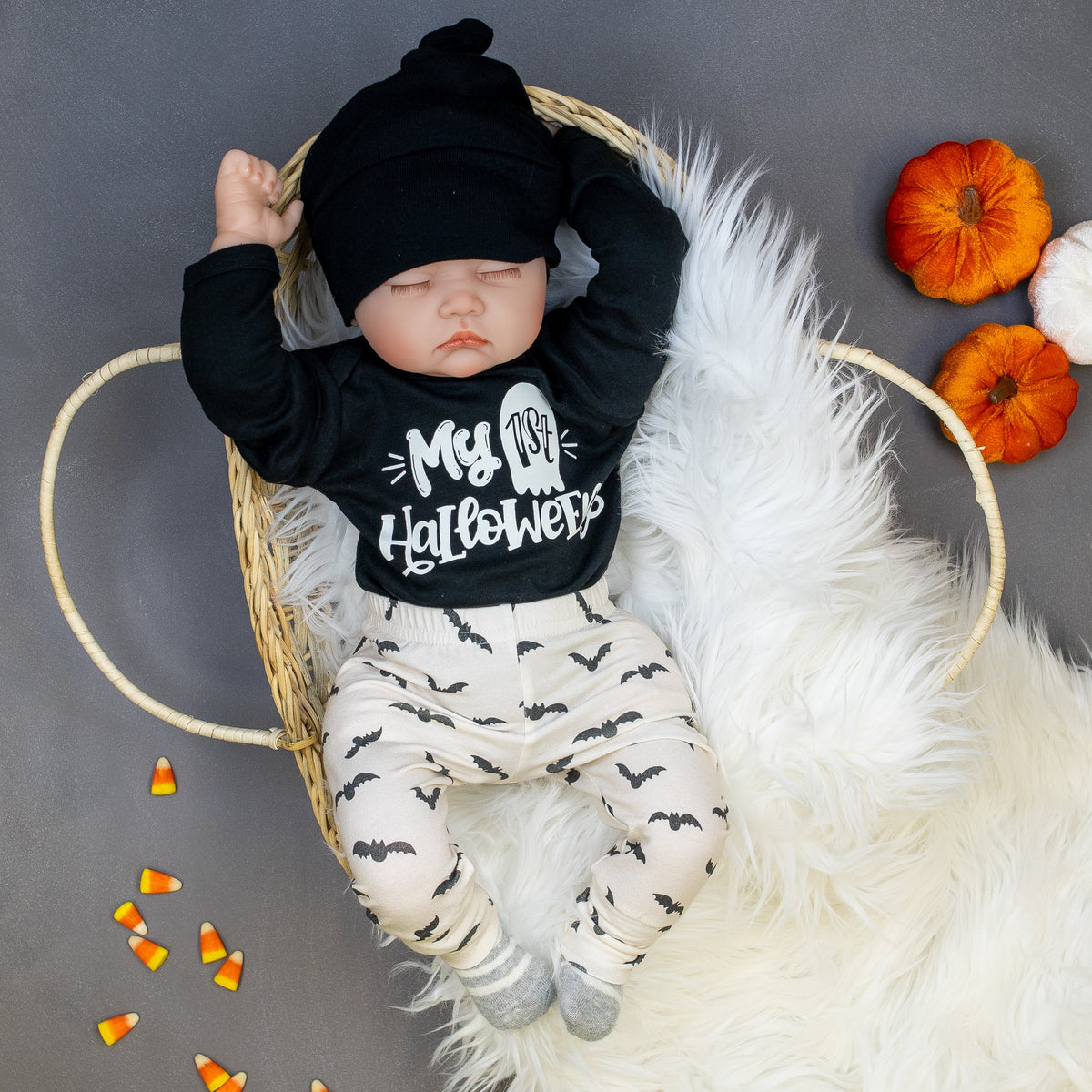 Cuddle Sleep Dream Slim Joggers Bats on Ivory Slim Joggers