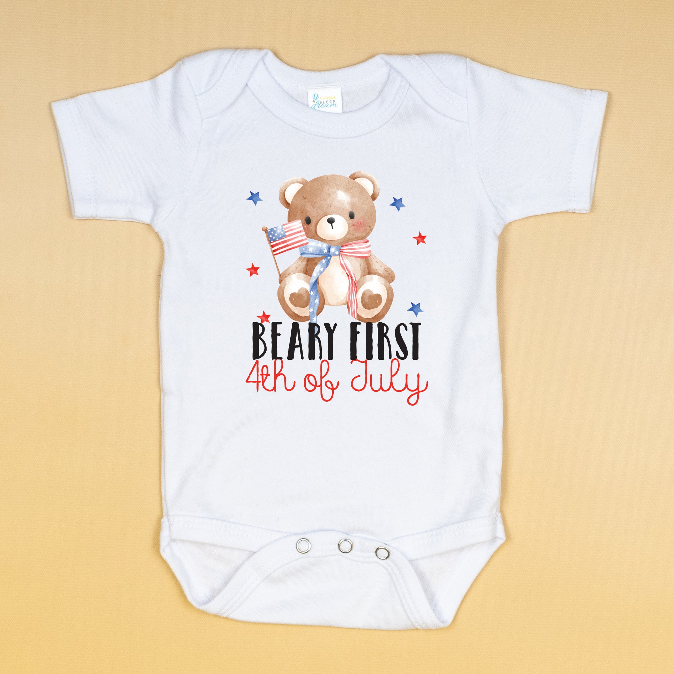 Beary First 4th of July | White Bodysuit