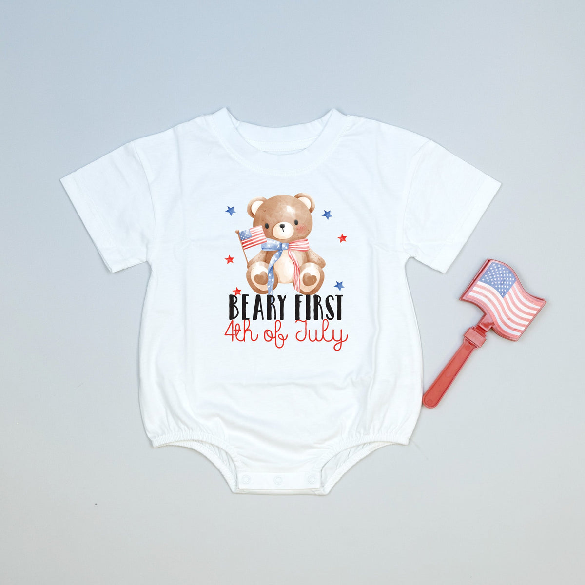 Cuddle Sleep Dream Beary First 4th of July | White Bubble