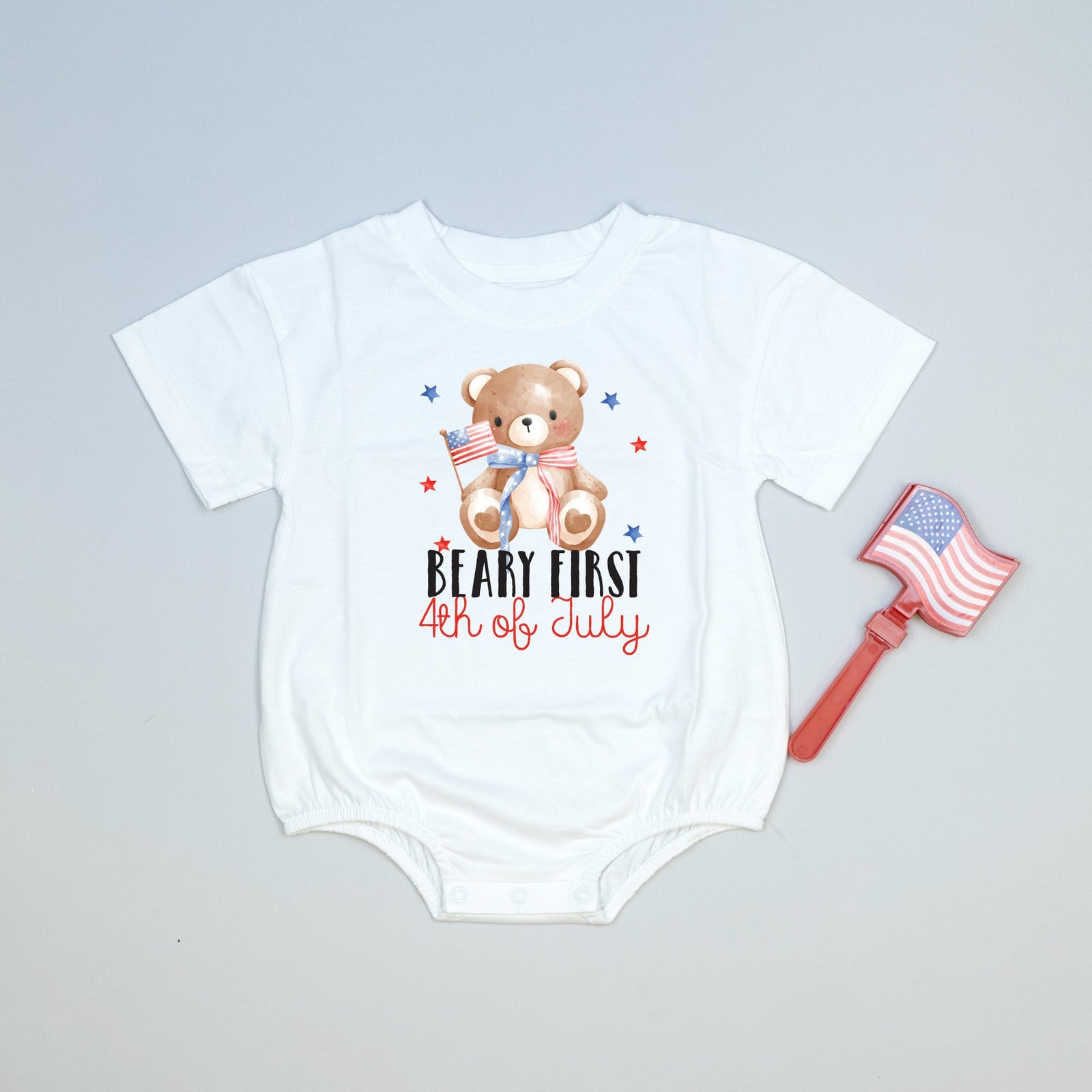 Cuddle Sleep Dream Beary First 4th of July | White Bubble