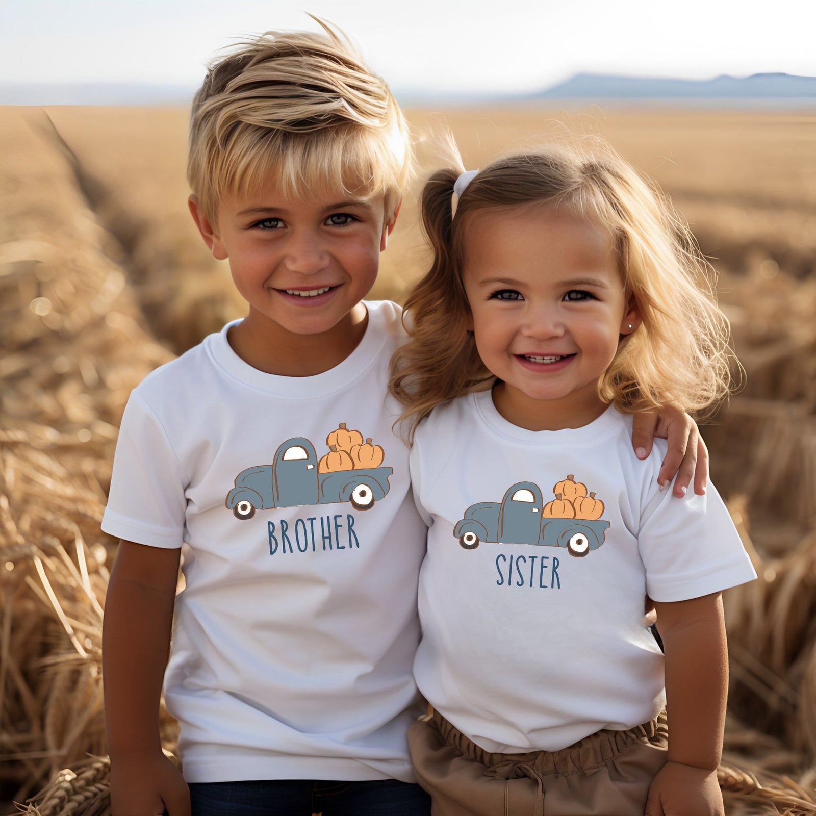 Cuddle Sleep Dream Baby & Toddler Tops Brother/Sister/Cousin of Birthday Boy | Pumpkin Truck Tshirt