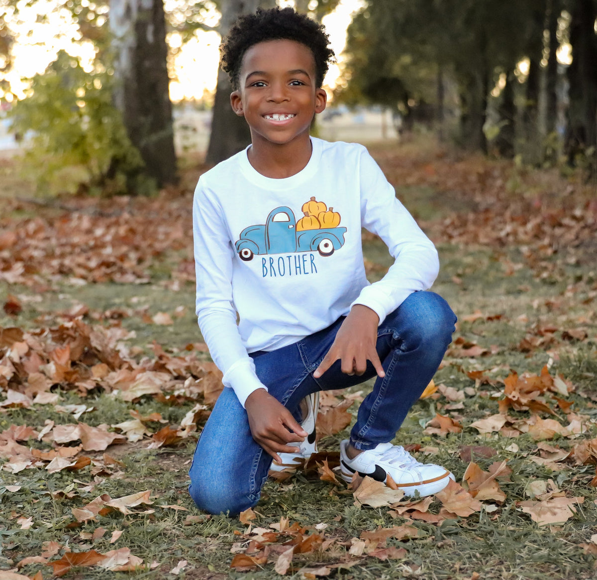 Cuddle Sleep Dream Baby &amp; Toddler Tops Brother/Sister/Cousin of Birthday Boy | Pumpkin Truck Tshirt