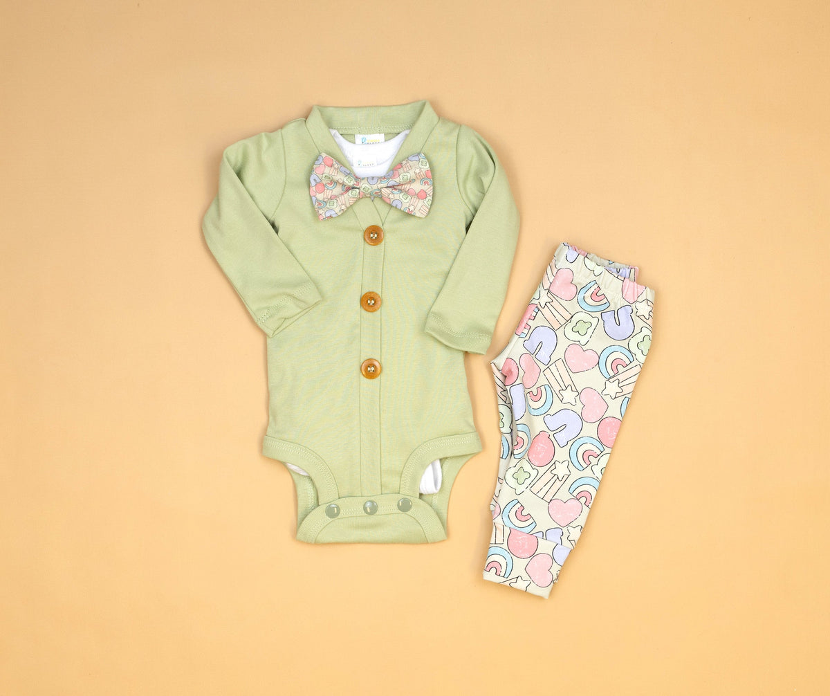 Cuddle Sleep Dream Cardisuit Bundle | St Patrick&#39;s in Dusty Mint