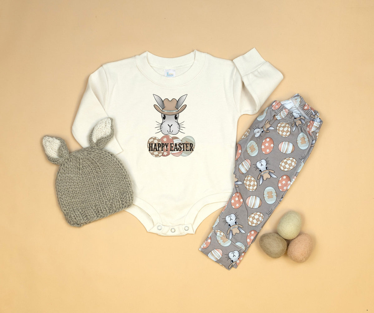 Cuddle Sleep Dream Cowboy Bunny  | Natural Oversized Bodysuit