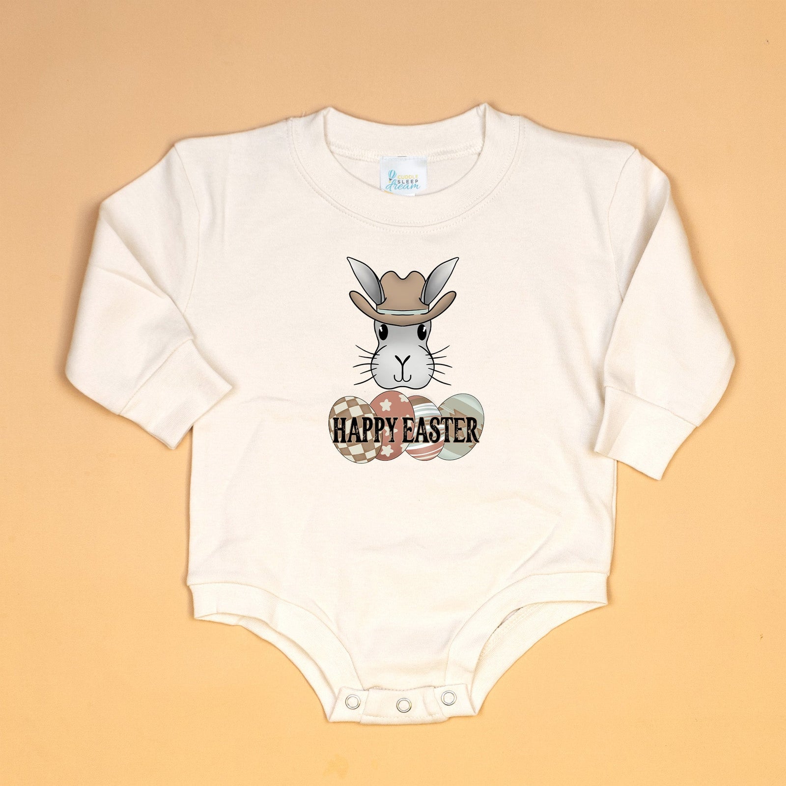 Cuddle Sleep Dream Cowboy Bunny  | Natural Oversized Bodysuit