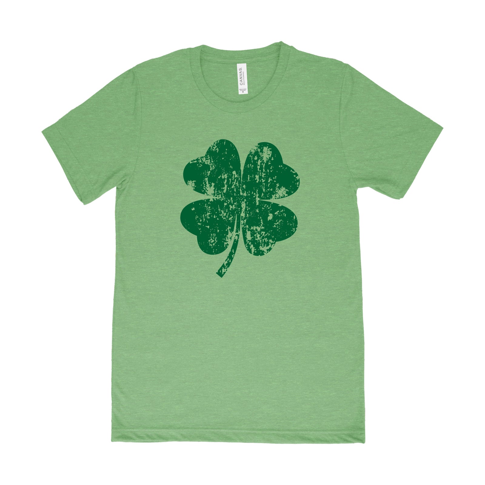 Cuddle Sleep Dream Adult Tees Distressed Four Leaf Clover | Adult Green Triblend Tee