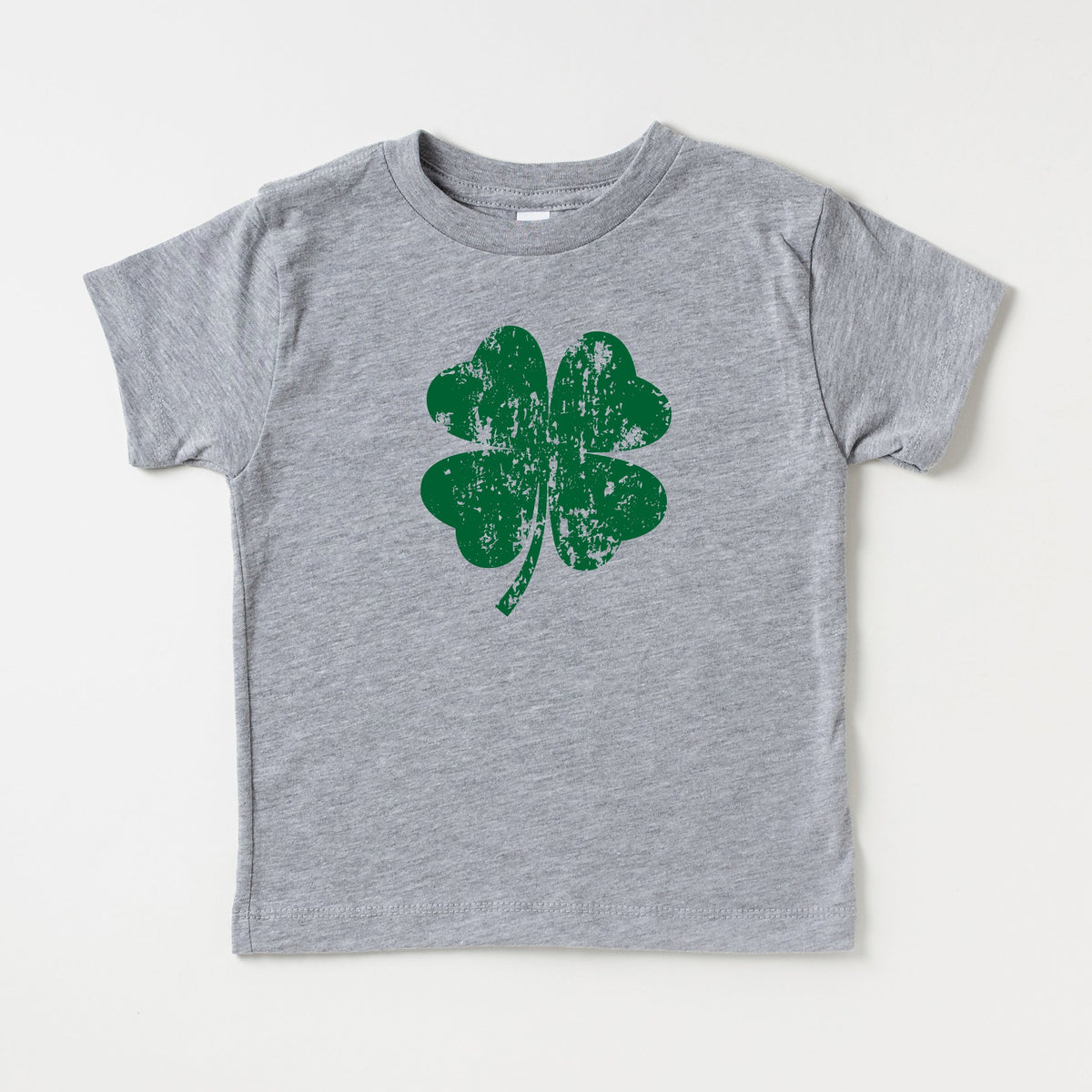 Cuddle Sleep Dream Graphic Tee Distressed Four Leaf Clover | Kids Gray Tshirt
