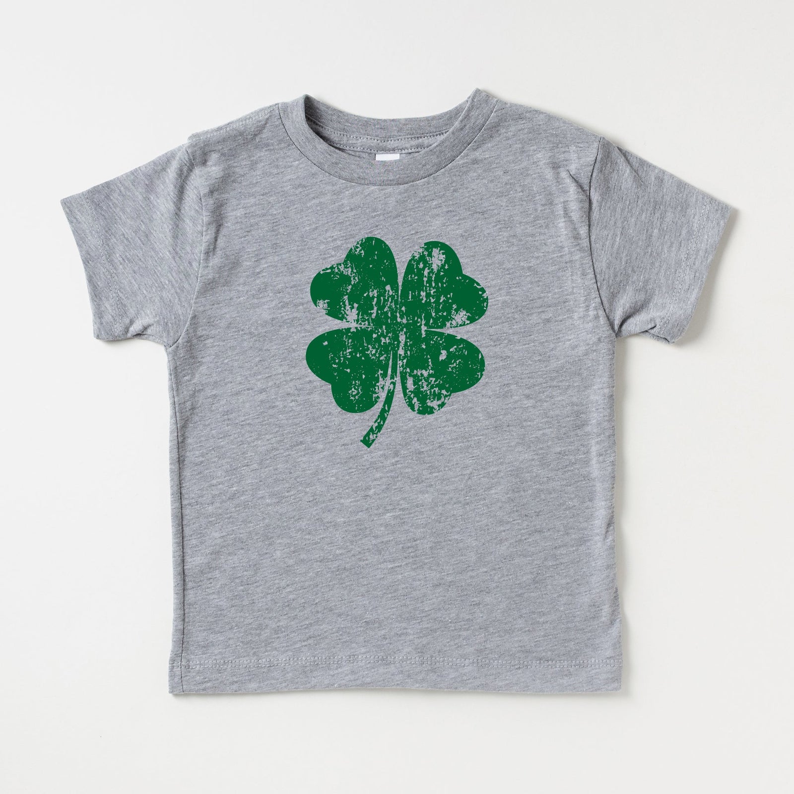 Cuddle Sleep Dream Graphic Tee Distressed Four Leaf Clover | Kids Gray Tshirt