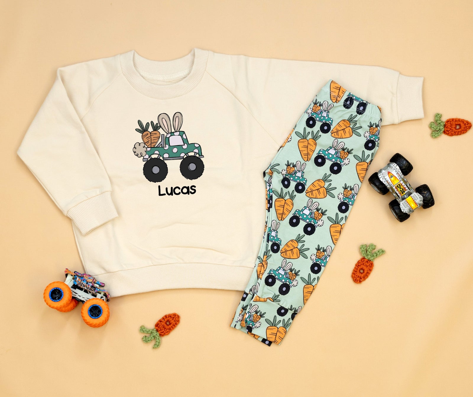 Cuddle Sleep Dream Slim Joggers Easter Monster Trucks | Slim Joggers