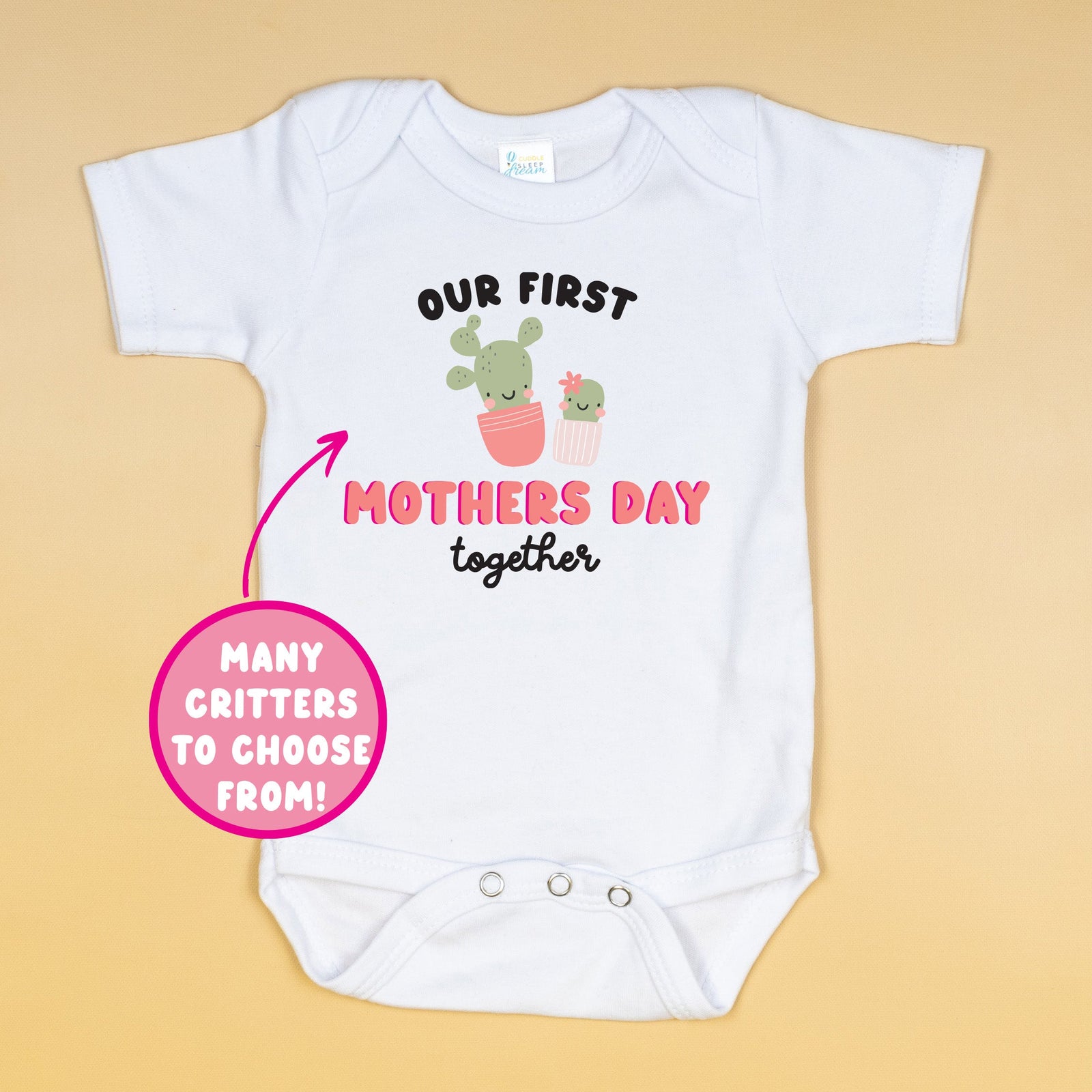 Cuddle Sleep Dream First Mother's Day Modern Critters | White Bodysuit