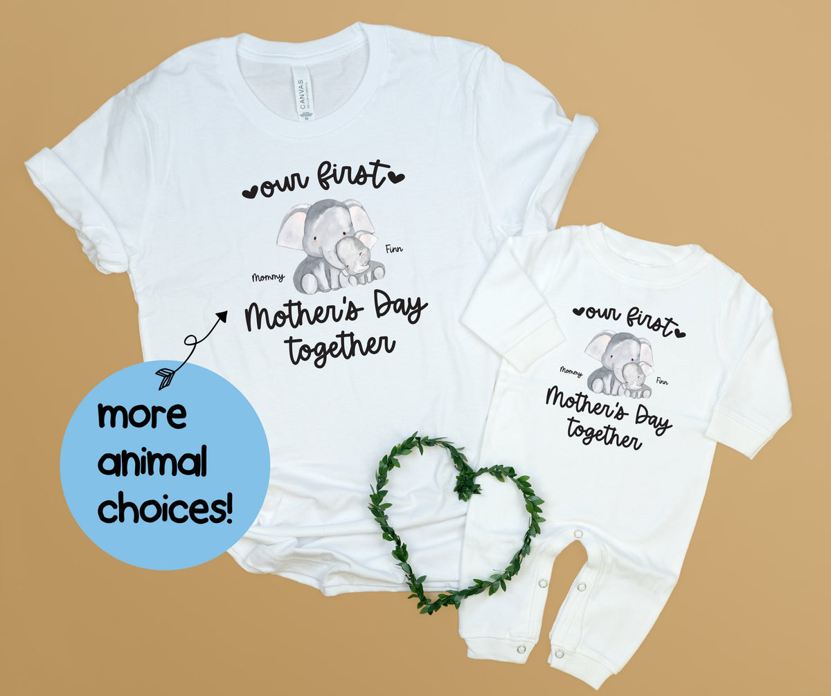 Cuddle Sleep Dream First Mother&#39;s Day Personalized Animals | White Bodysuit