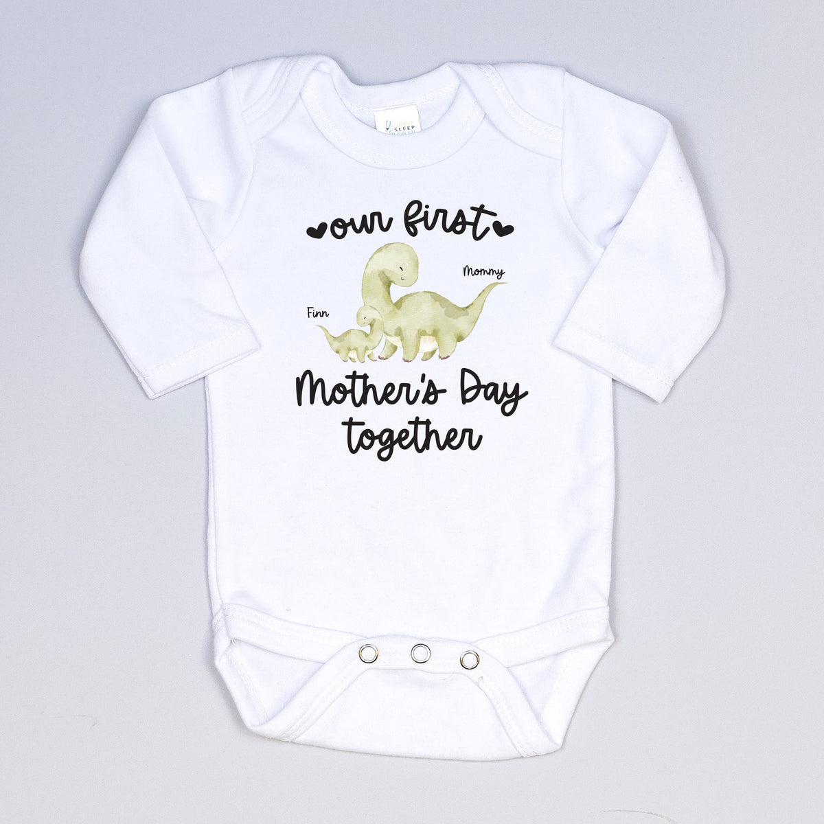 Cuddle Sleep Dream First Mother&#39;s Day Personalized Animals | White Bodysuit