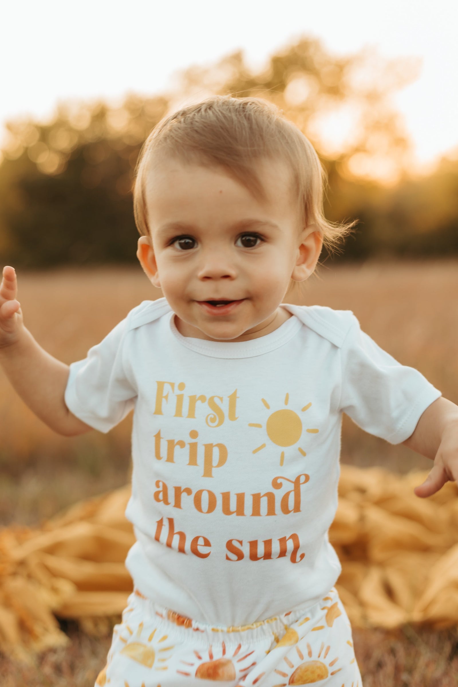 Cuddle Sleep Dream First Trip Around the Sun | White Bodysuit