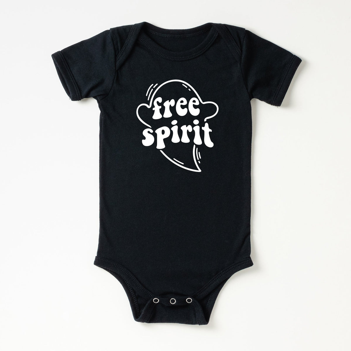 Cuddle Sleep Dream Newborn Short Sleeve Free Spirit | Black Onesie
