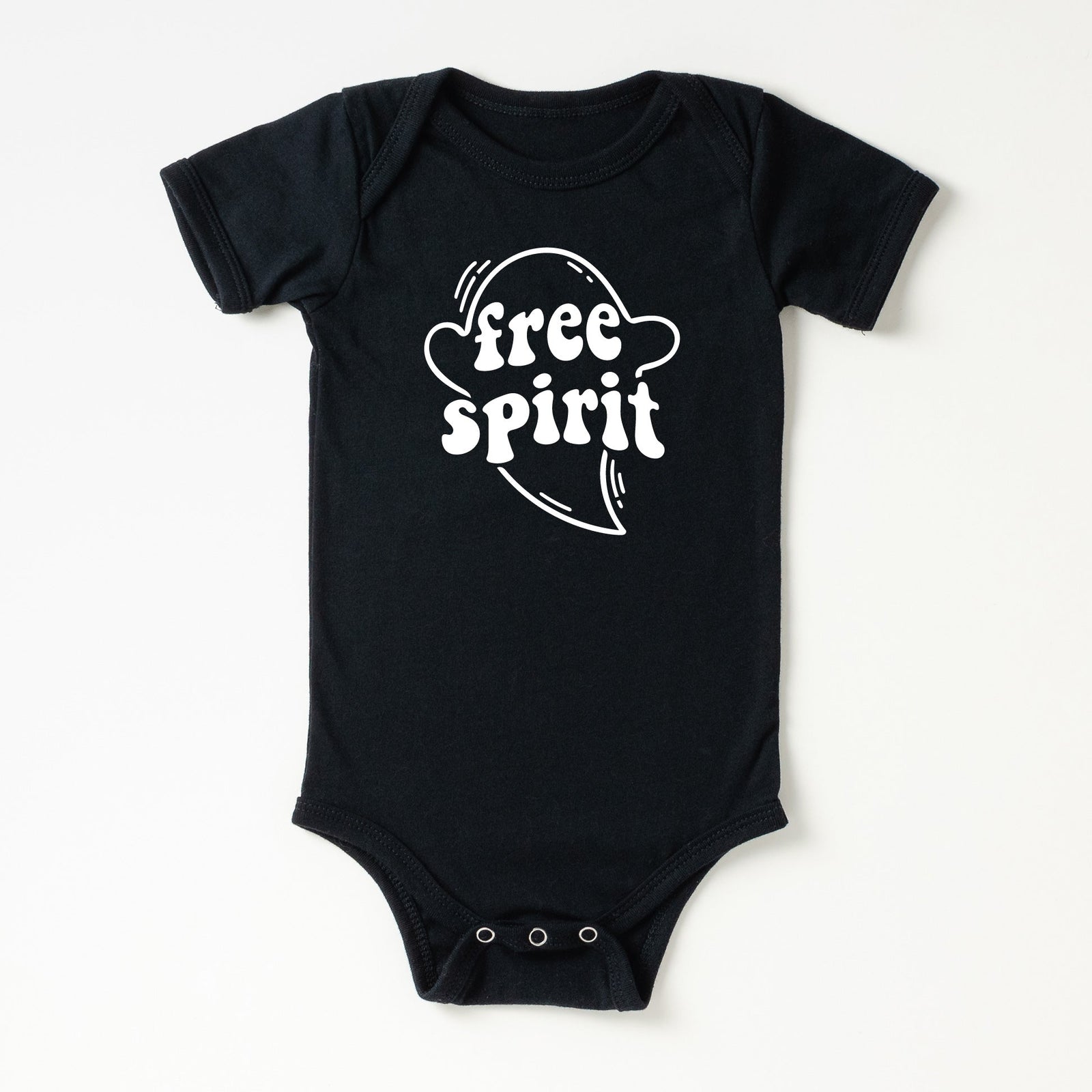 Cuddle Sleep Dream Newborn Short Sleeve Free Spirit | Black Onesie