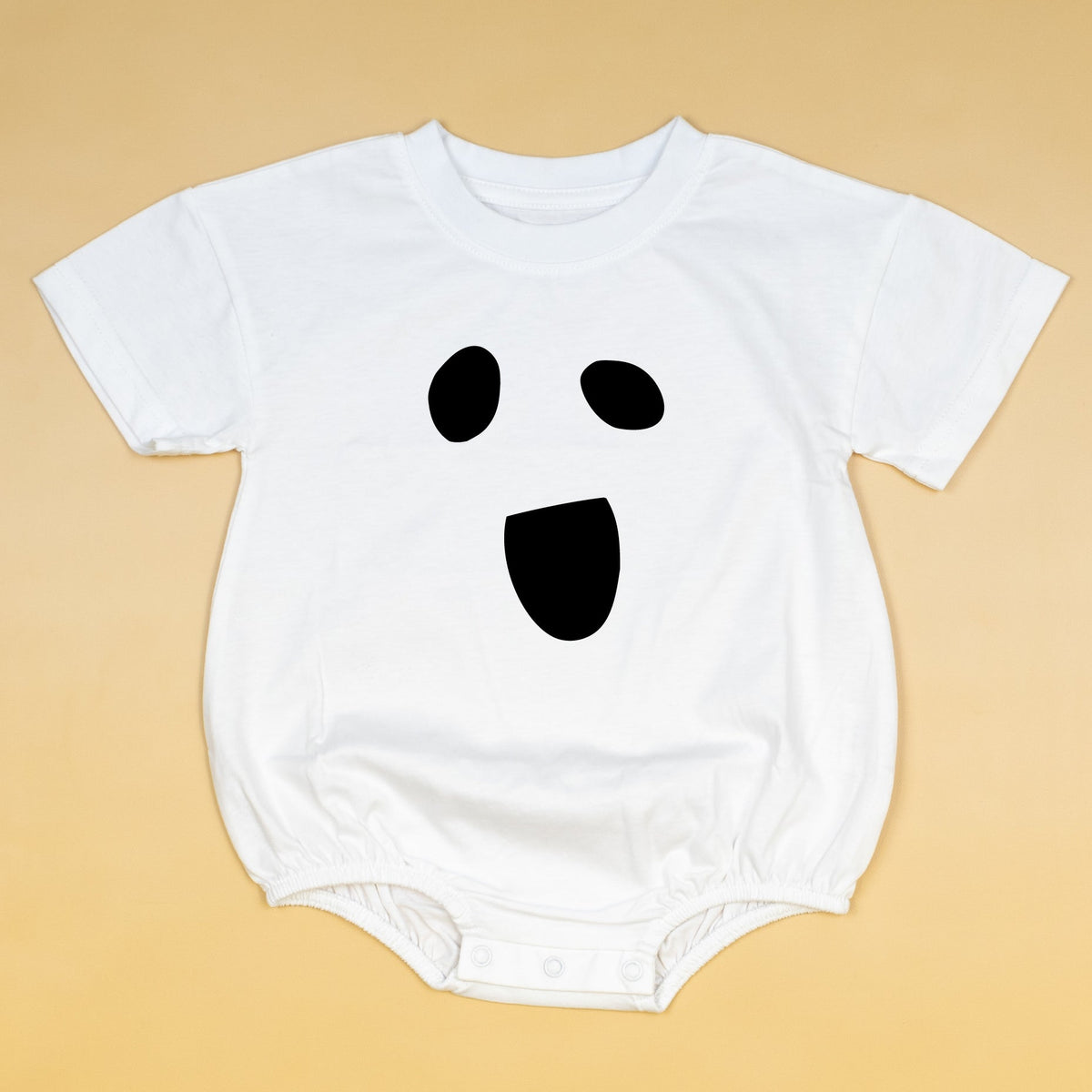 Cuddle Sleep Dream Ghost Face | White Bubble Romper