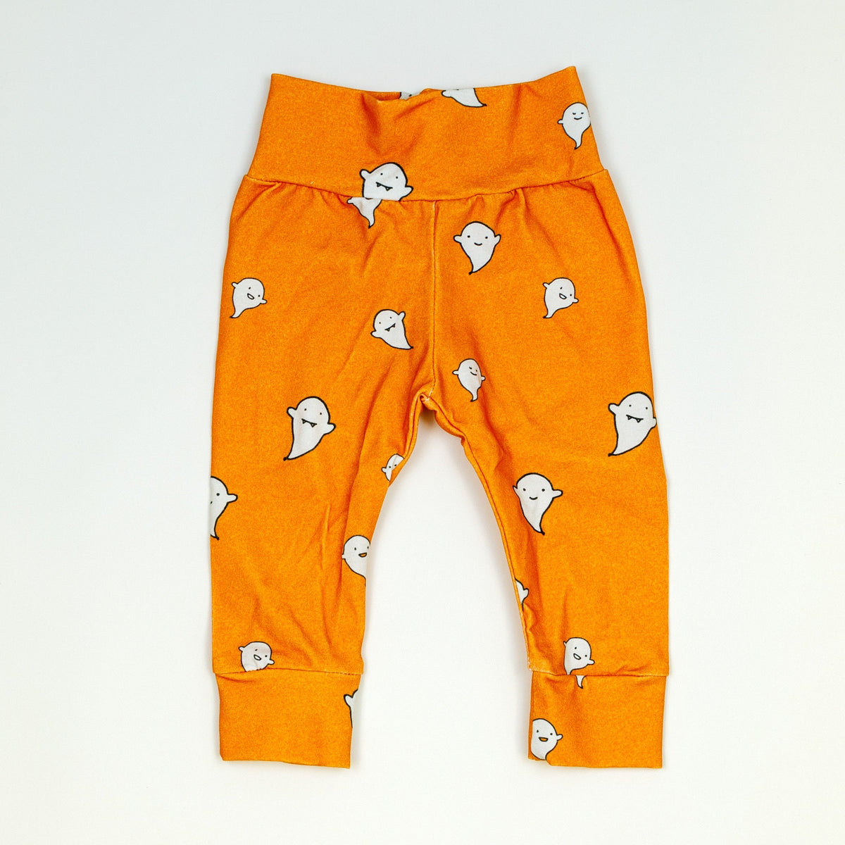 Cuddle Sleep Dream Leggings Ghosts on Orange Leggings