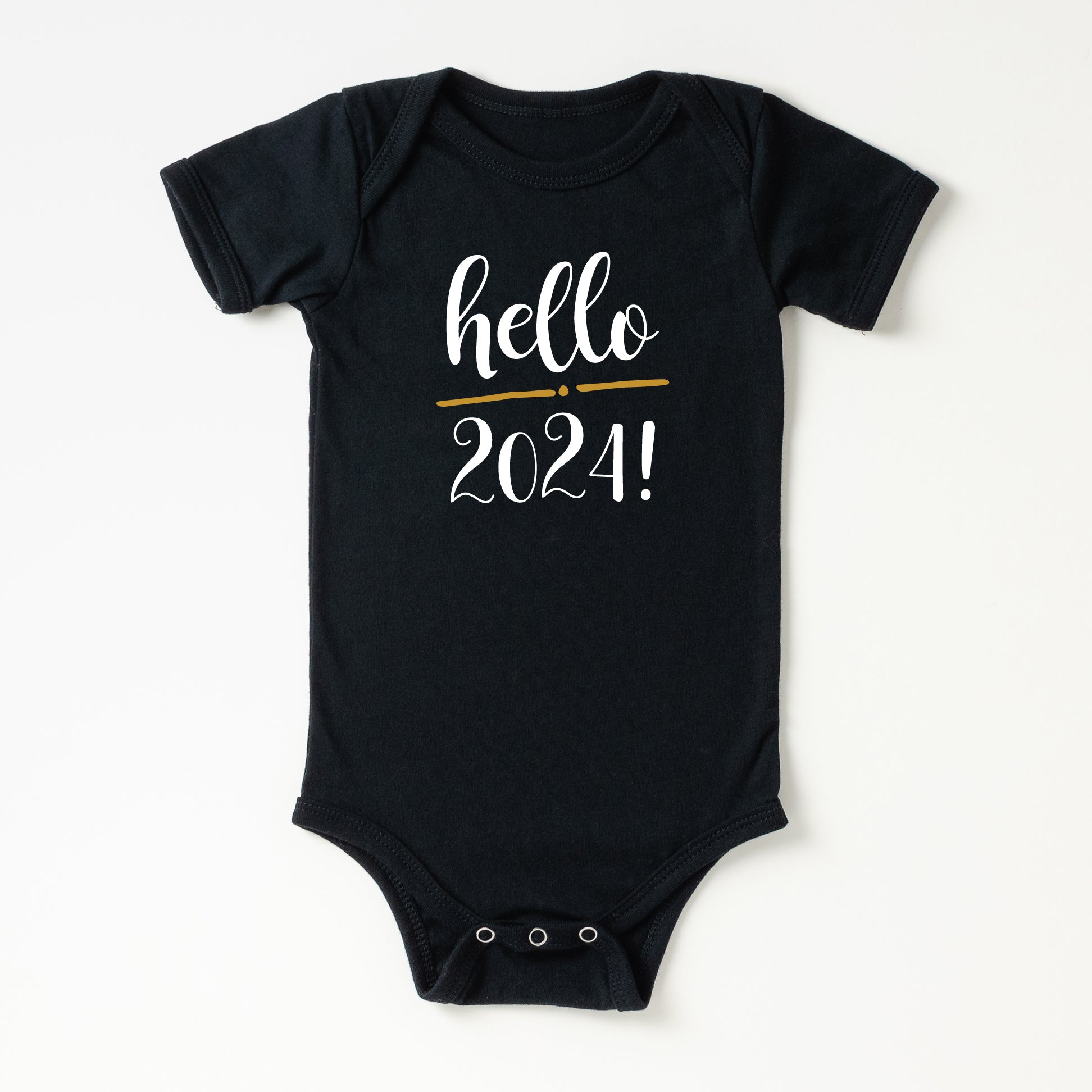 Cuddle Sleep Dream Newborn Long Sleeve Hello 2024 | Black Bodysuit