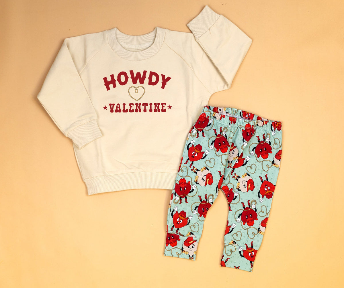 Cuddle Sleep Dream Howdy Valentine | Cream Terry Sweatshirt