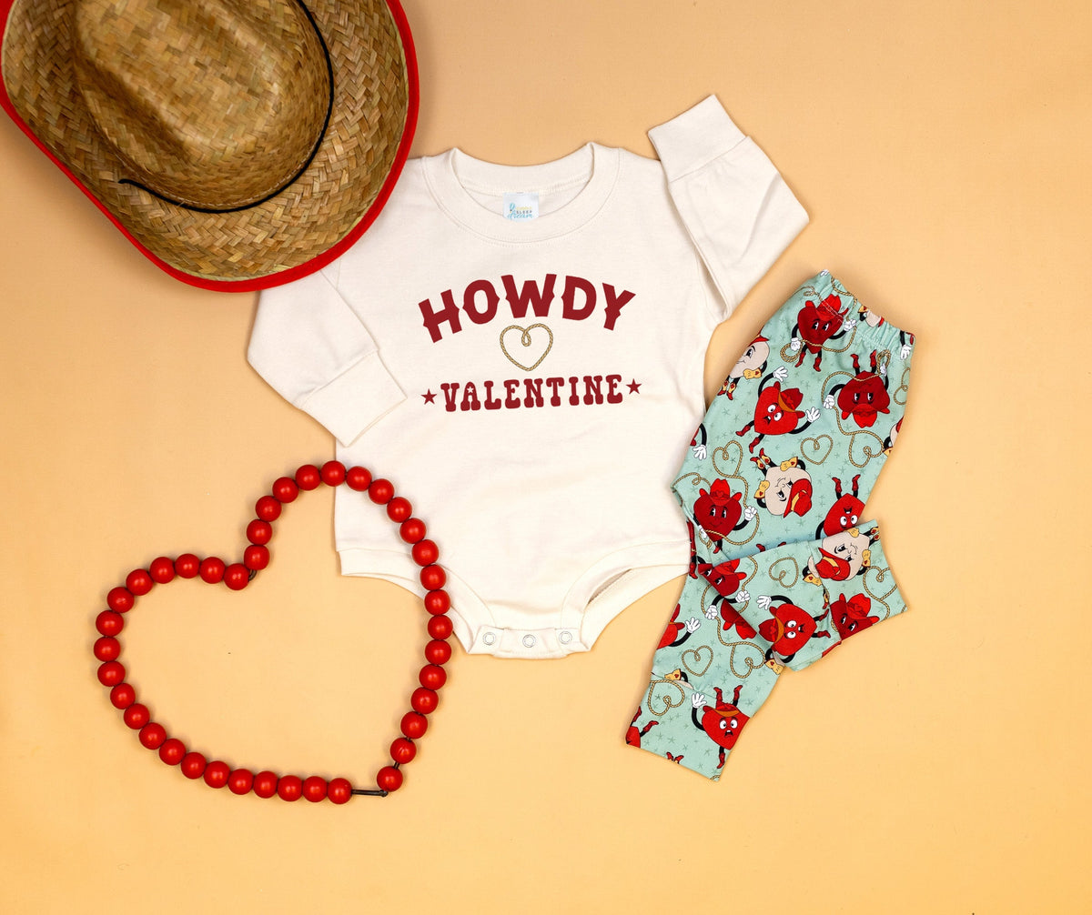 Cuddle Sleep Dream Howdy Valentine | Natural Oversized Bodysuit