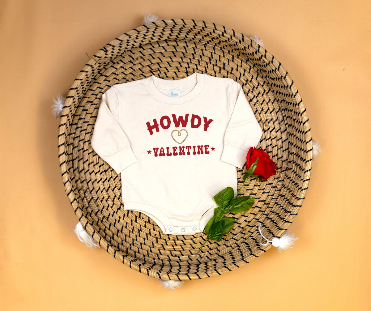Cuddle Sleep Dream Howdy Valentine | Natural Oversized Bodysuit