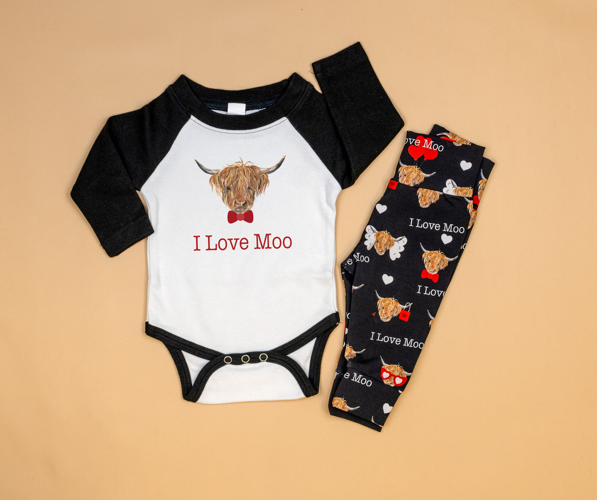 Cuddle Sleep Dream Leggings I Love Moo | Valentine Cow Leggings