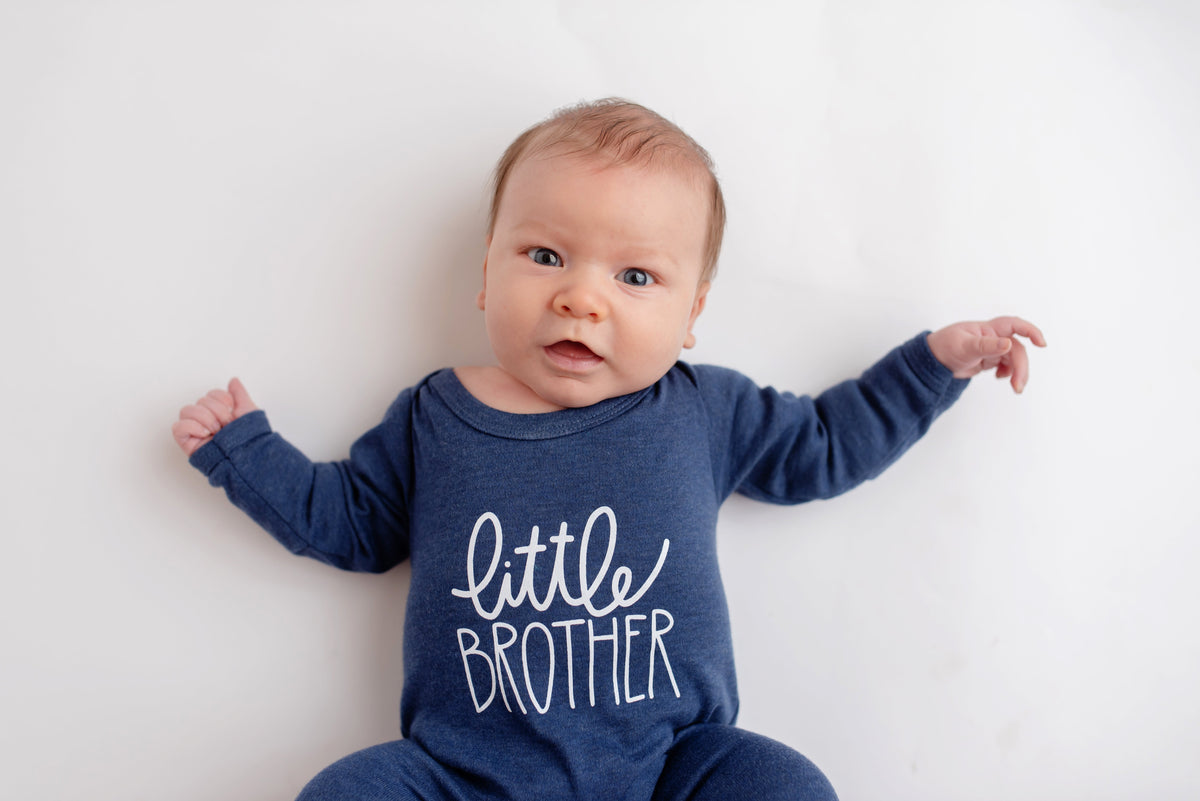 Cuddle Sleep Dream Little Brother Romper | Denim Blue