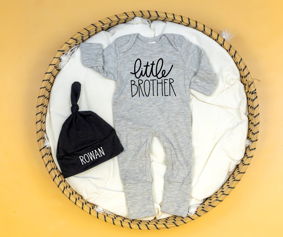 Cuddle Sleep Dream Little Brother Romper | Gray