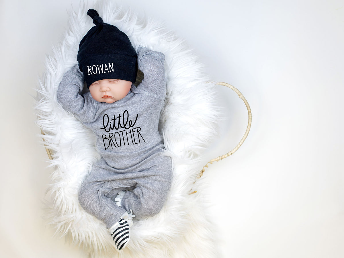 Cuddle Sleep Dream Little Brother Romper | Gray