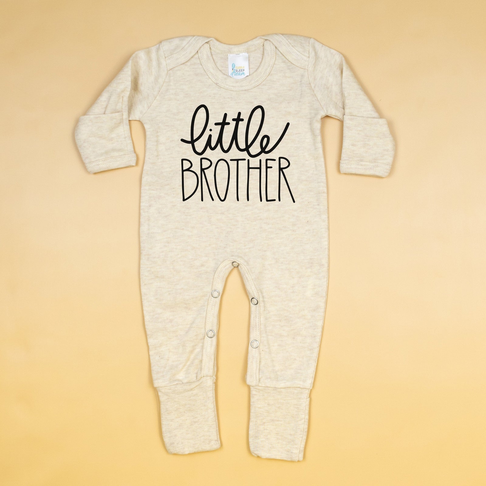 Cuddle Sleep Dream Little Brother Romper | Oatmeal