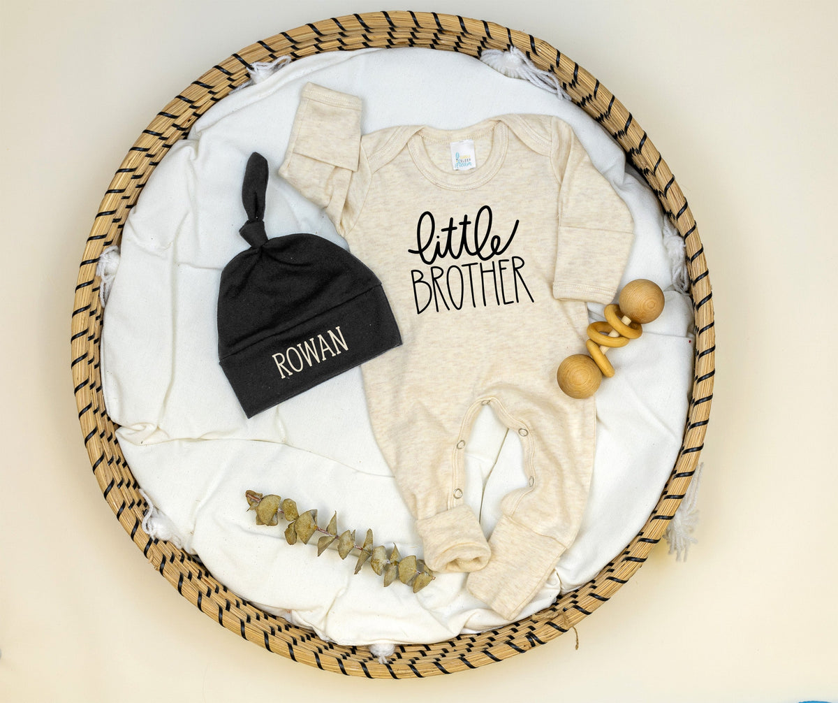 Cuddle Sleep Dream Little Brother Romper | Oatmeal
