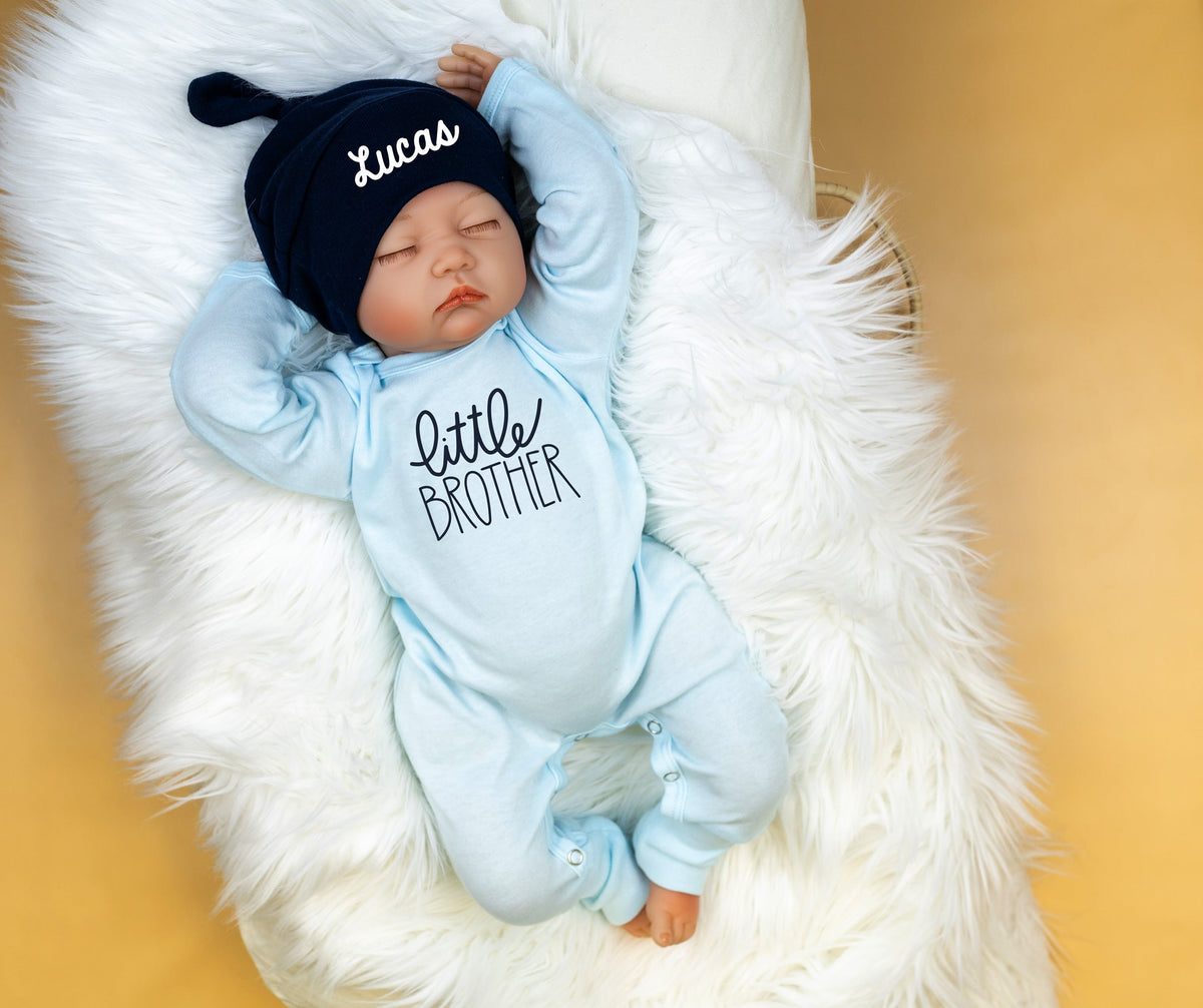 Cuddle Sleep Dream Little Brother Romper | Pastel Blue