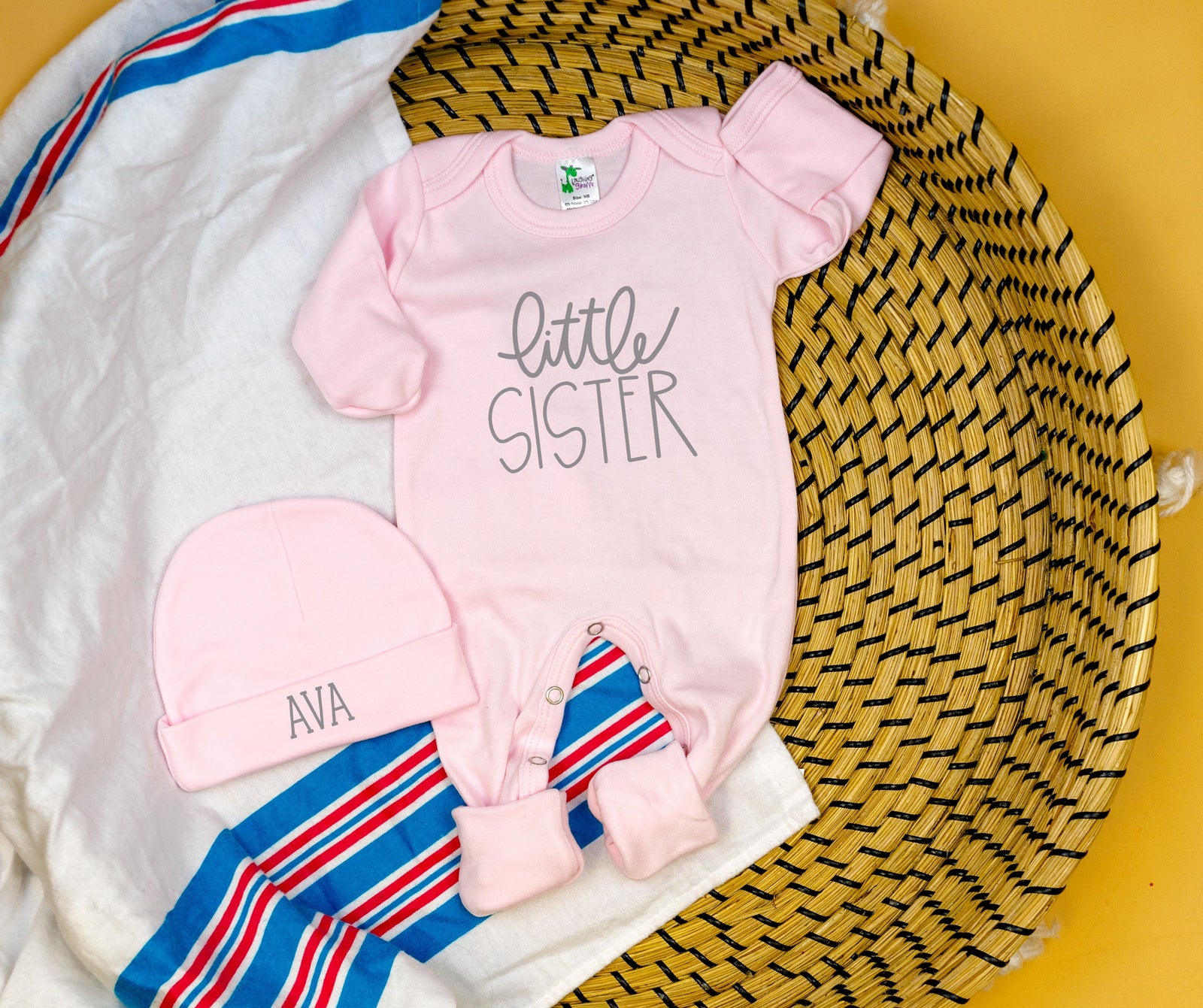 Cuddle Sleep Dream Little Sister Romper | Pastel Pink