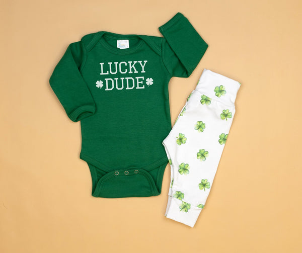Lucky Dude Green Bodysuit Cuddle Sleep Dream