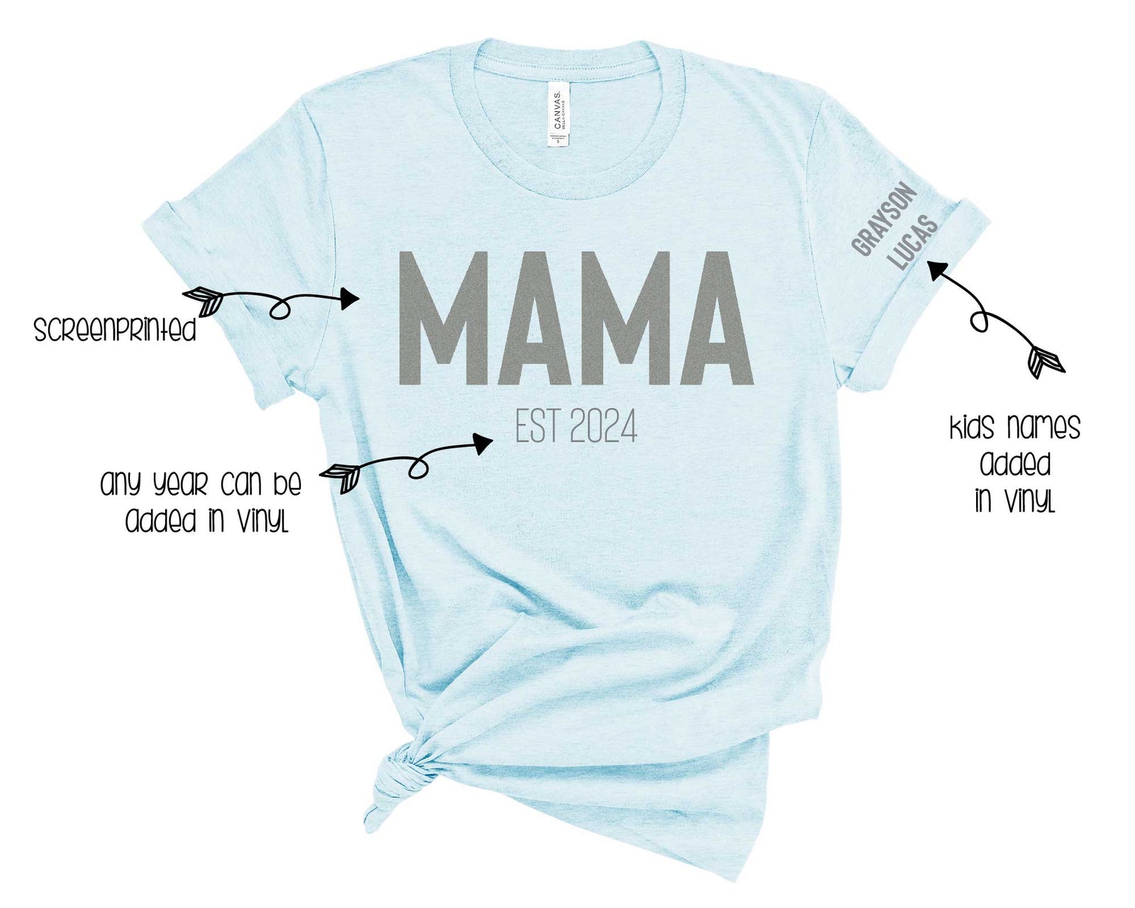 Cuddle Sleep Dream Adult Tees MAMA | Ice Blue Unisex Tshirt